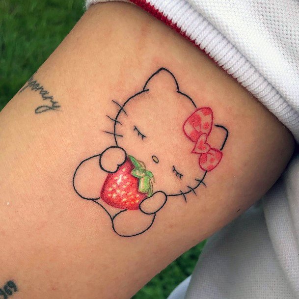 Simplistic Hello Kitty Tattoo For Girls