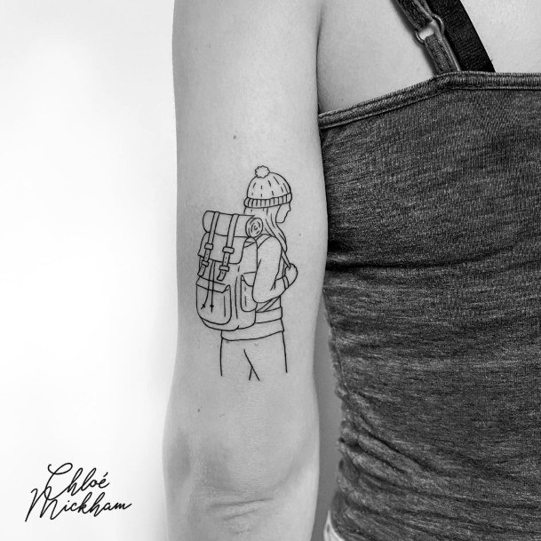 Simplistic Hiking Tattoo For Girls