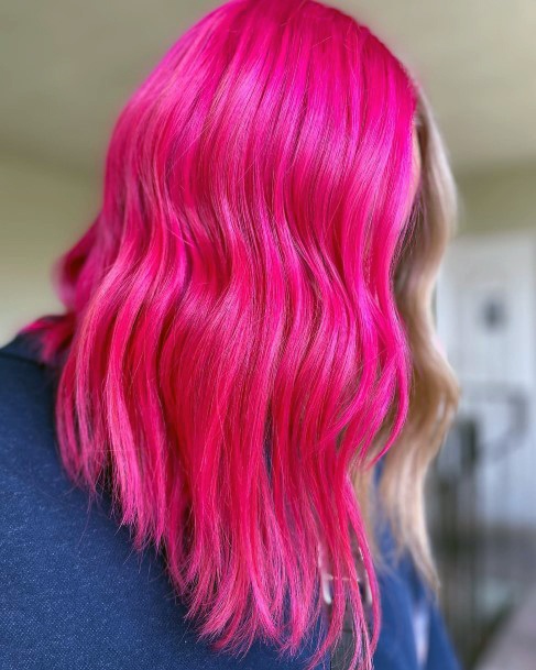 Simplistic Hot Pink Hairstyles For Girls