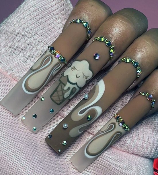 Simplistic Ice Cream Nail For Girls