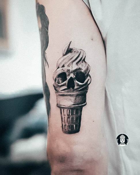 Simplistic Ice Cream Tattoo For Girls