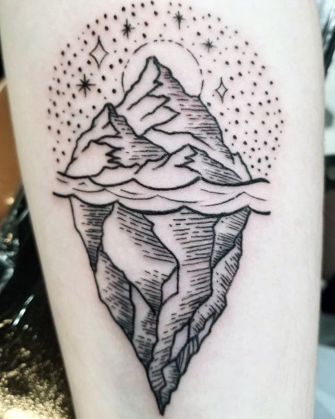 Simplistic Iceberg Tattoo For Girls