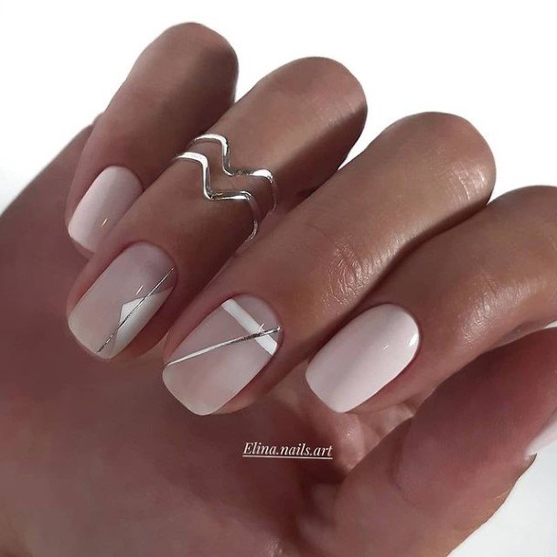 Simplistic Ivory Nail For Girls