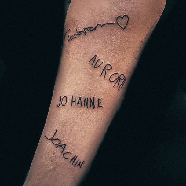 Simplistic Kids Name Tattoo For Girls