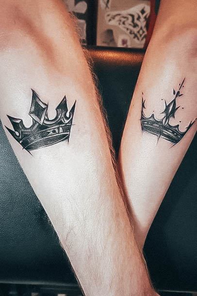 Simplistic King And Queen Tattoo For Girls