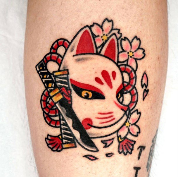 Simplistic Kitsune Tattoo For Girls