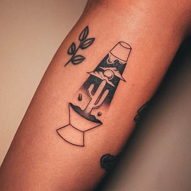 Simplistic Lava Lamp Tattoo For Girls