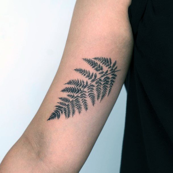 Simplistic Leaf Tattoo For Girls