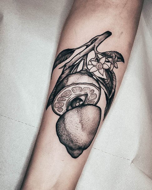 Simplistic Lemon Tattoo For Girls