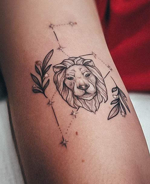 Simplistic Leo Tattoo For Girls