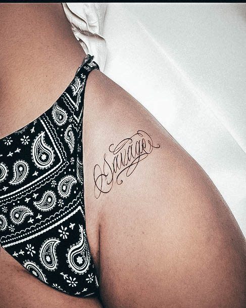 Simplistic Lettering Tattoo For Girls