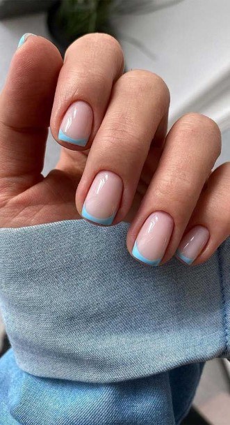 Simplistic Light Blue Nail For Girls