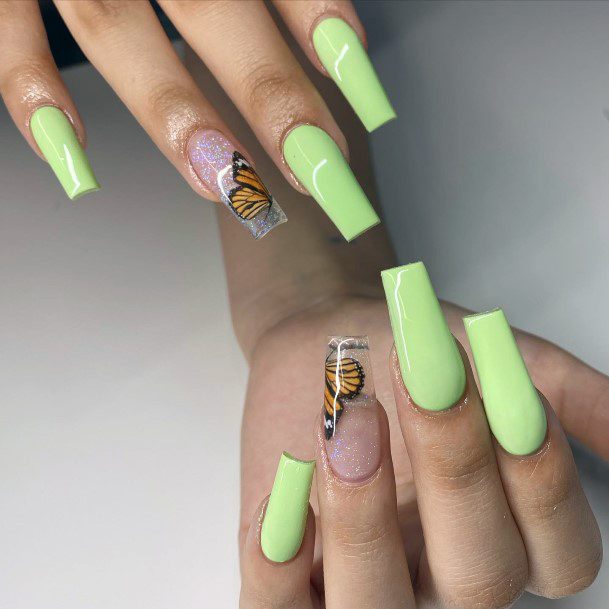 Simplistic Light Green Nail For Girls