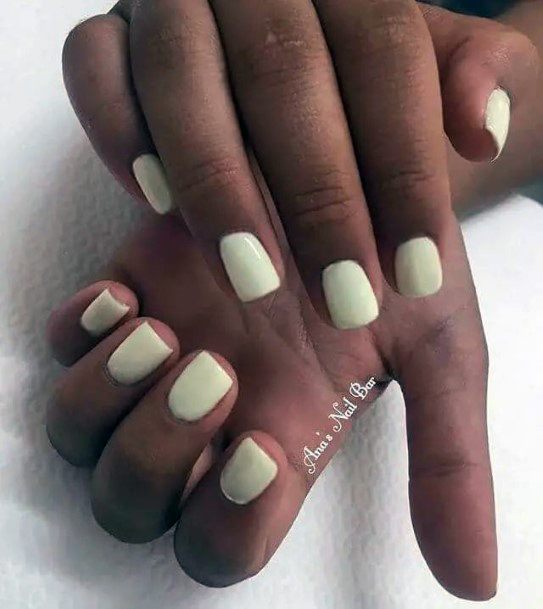 Simplistic Light Yellow Nail For Girls