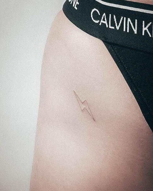 Simplistic Lightning Bolt Tattoo For Girls