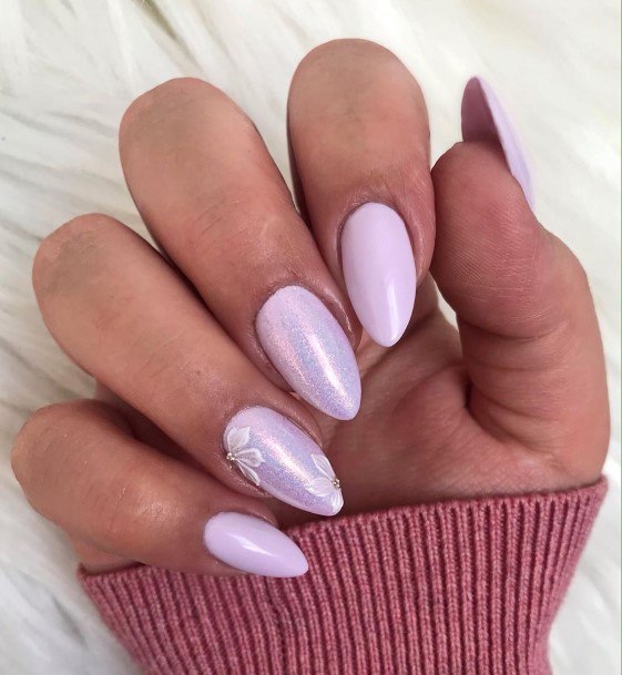 Simplistic Lilac Nail For Girls