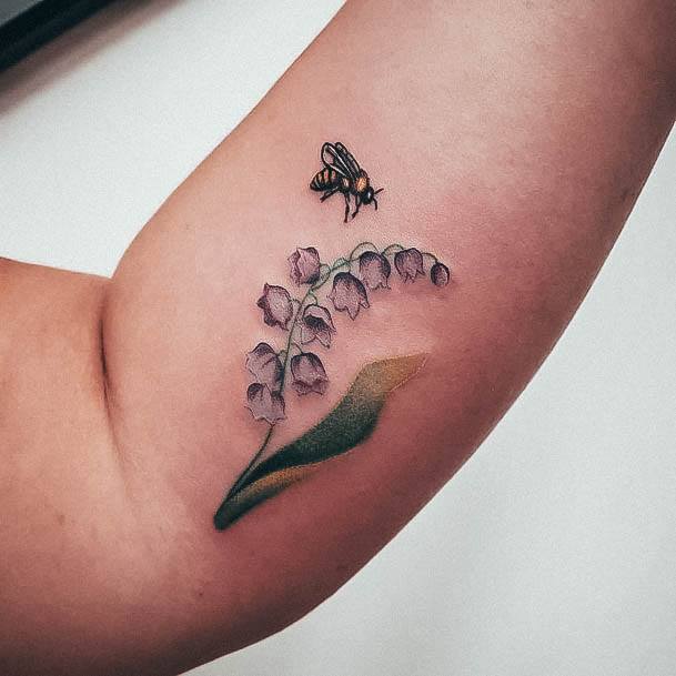 Simplistic Lily Of The Valley Tattoo For Girls