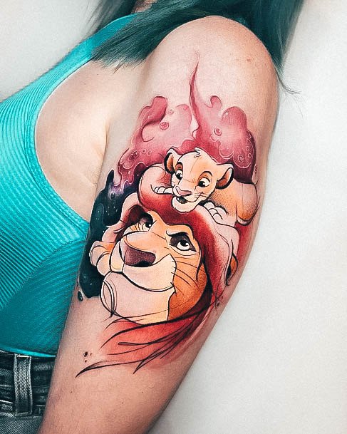 Simplistic Lion King Tattoo For Girls