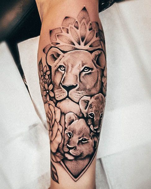 Simplistic Lioness Tattoo For Girls