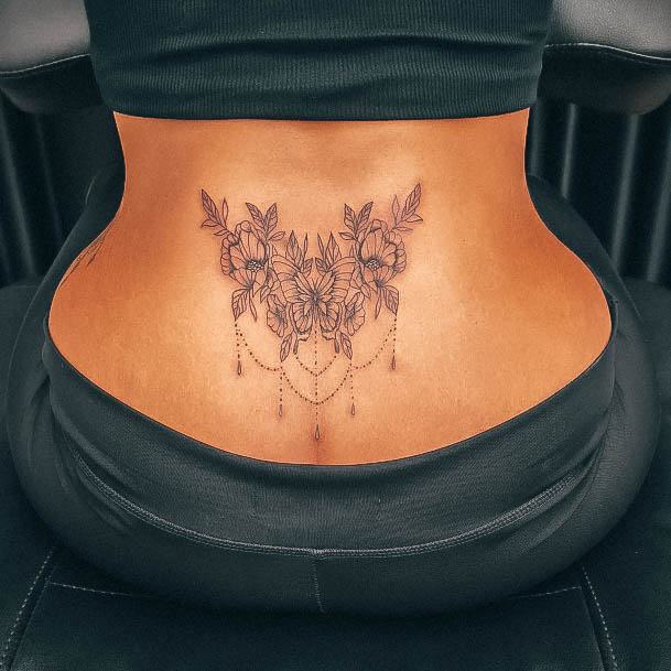 Simplistic Lower Back Tattoo For Girls