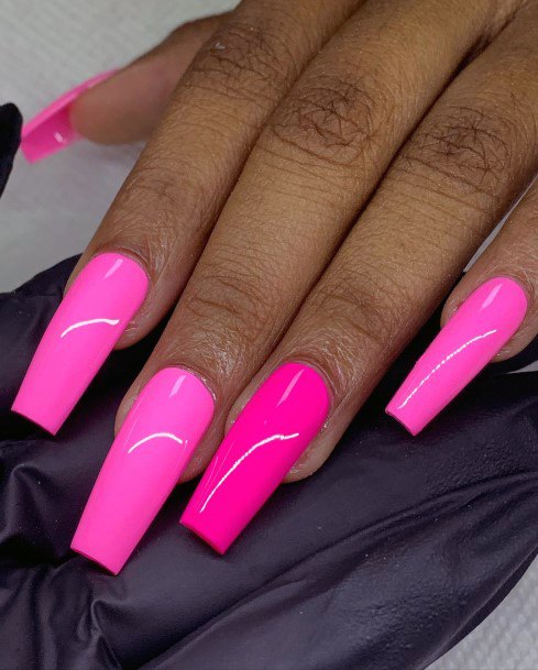 Simplistic Magenta Nail For Girls