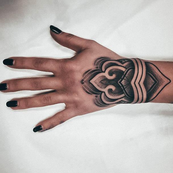 Simplistic Mandala Tattoo For Girls Hand