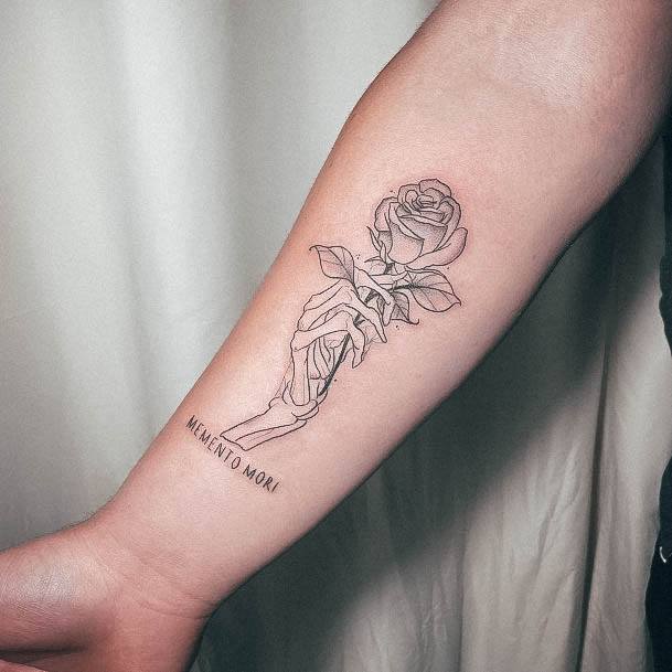 Simplistic Memento Mori Tattoo For Girls