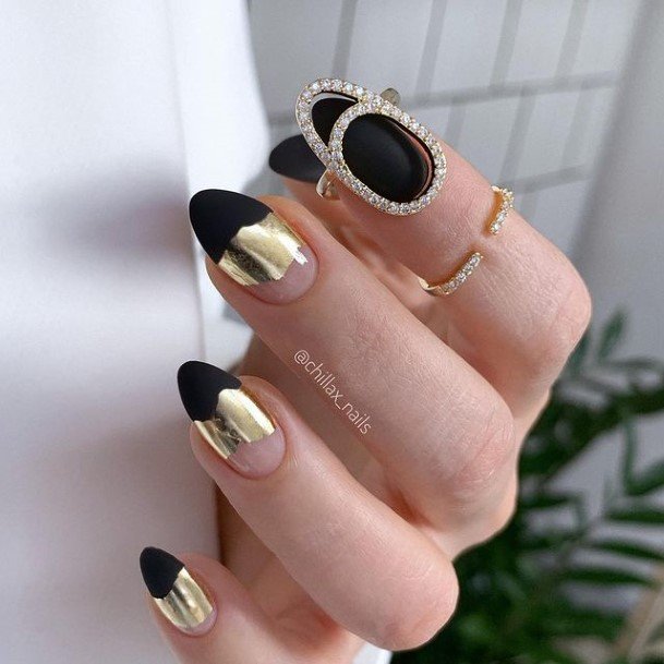 Simplistic Metallic Gold Nail For Girls