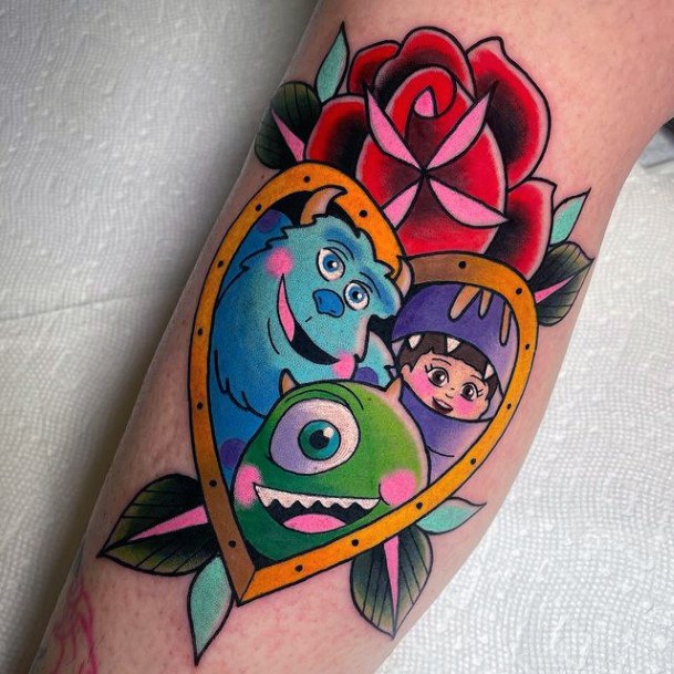 Simplistic Monsters Inc Tattoo For Girls