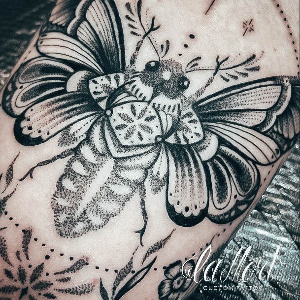 Simplistic Moth Tattoo For Girls