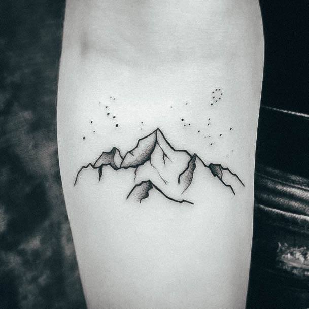 Simplistic Mountain Tattoo For Girls