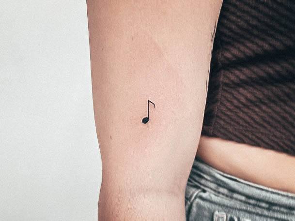 Simplistic Music Note Tattoo For Girls