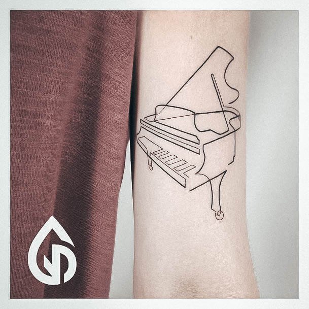 Simplistic Music Tattoo For Girls