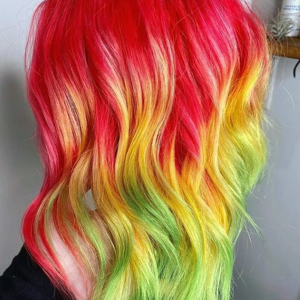 Simplistic Neon Hairstyles For Girls