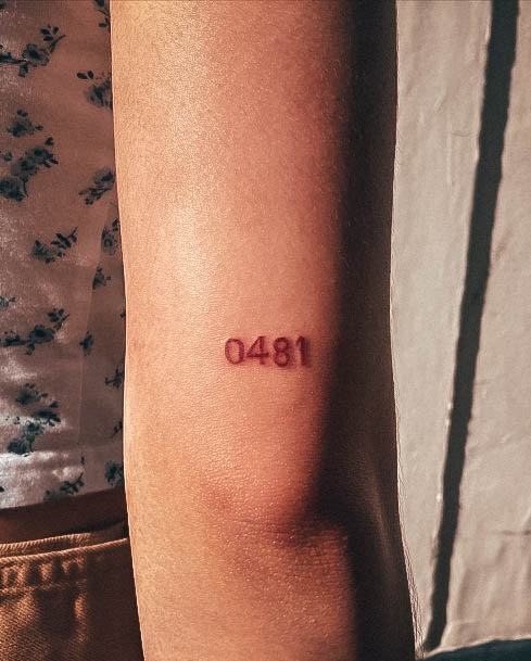 Simplistic Number Tattoo For Girls