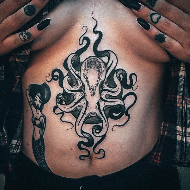 Simplistic Octopus Tattoo For Girls