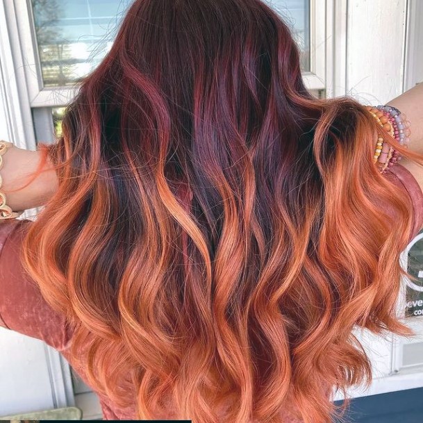 Simplistic Orange Ombre Hairstyles For Girls