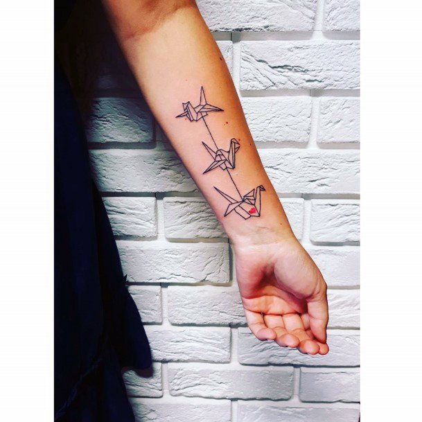 Simplistic Origami Tattoo For Girls