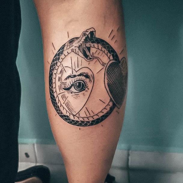 Simplistic Ouroboros Tattoo For Girls