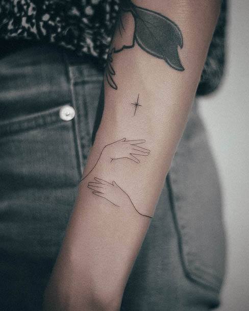 Simplistic Outline Tattoo For Girls
