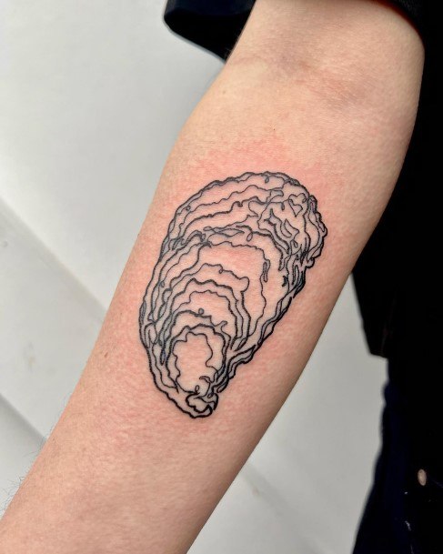Simplistic Oyster Tattoo For Girls
