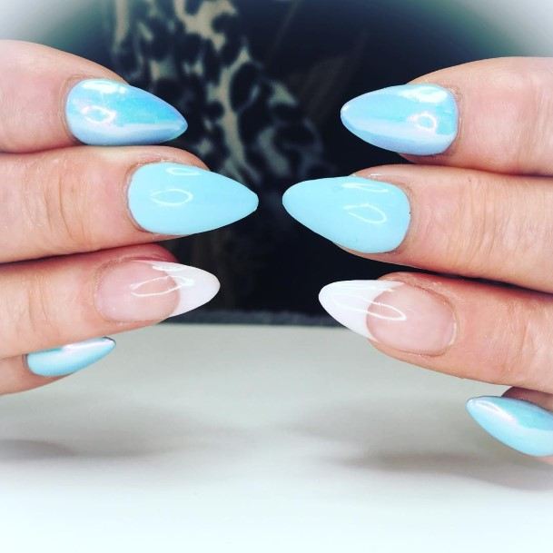 Simplistic Pale Blue Nail For Girls