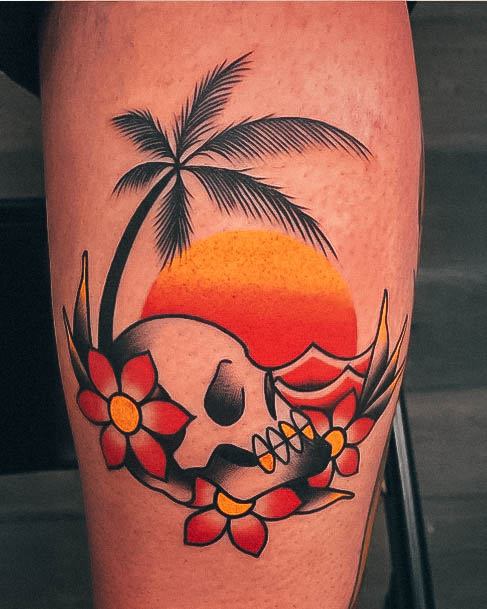 Simplistic Palm Tree Tattoo For Girls