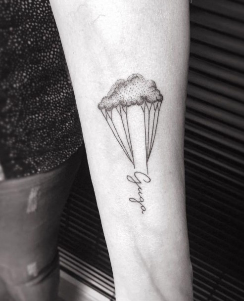 Simplistic Parachute Skydiving Tattoo For Girls