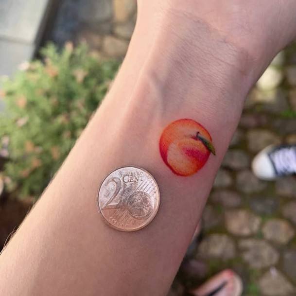 Simplistic Peach Tattoo For Girls