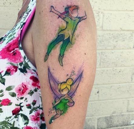 Simplistic Peter Pan Tattoo For Girls