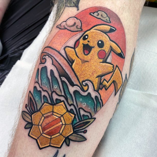 Simplistic Pikachu Tattoo For Girls