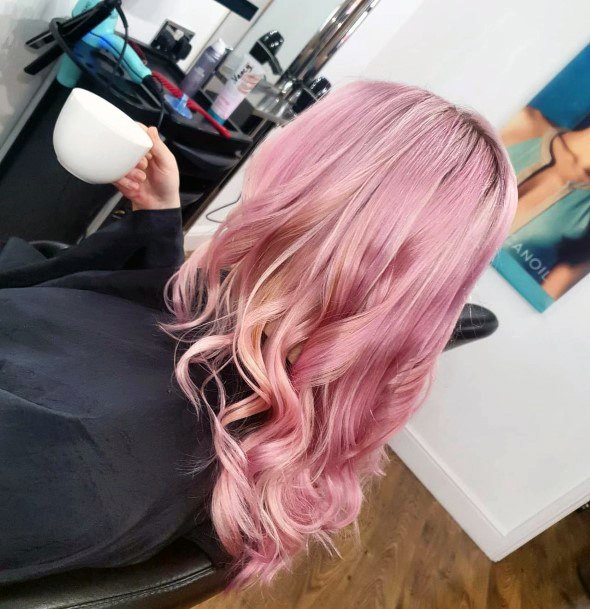 Simplistic Pink Hairstyles For Girls