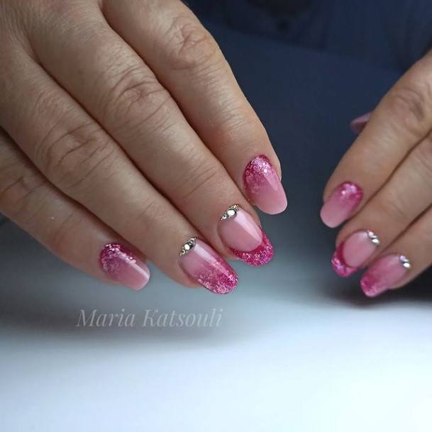 Simplistic Pink Ombre Nail For Girls