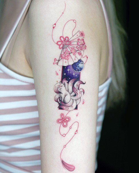 Simplistic Pink Tattoo For Girls